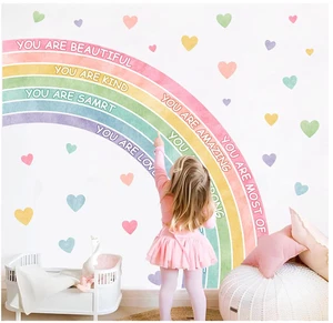 Adesivi murali arcobaleno grande decalcomania ispiratrice per bambini asilo camera da letto decorazione - Foto 1 di 9