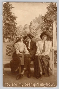 1911 Comic Postcard You Are My Best Girl Anyhow - Picture 1 of 3