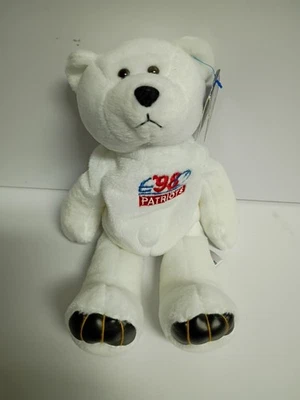 Limited Treasures NFL Patriots Bledsoe Peluche Gorro Oso Blanco 1998 Foto 1 de 4