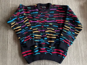 Vintage COOGI Australia Sweater Size MED 100% Pure Wool Colorful Textured RARE - Picture 1 of 4