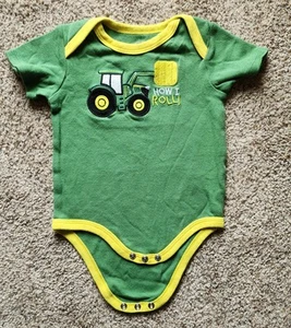 Embroidered John Deere Short Sleeved One Piece- 9/12 Month - Cutie Pie Inc. - Picture 1 of 8