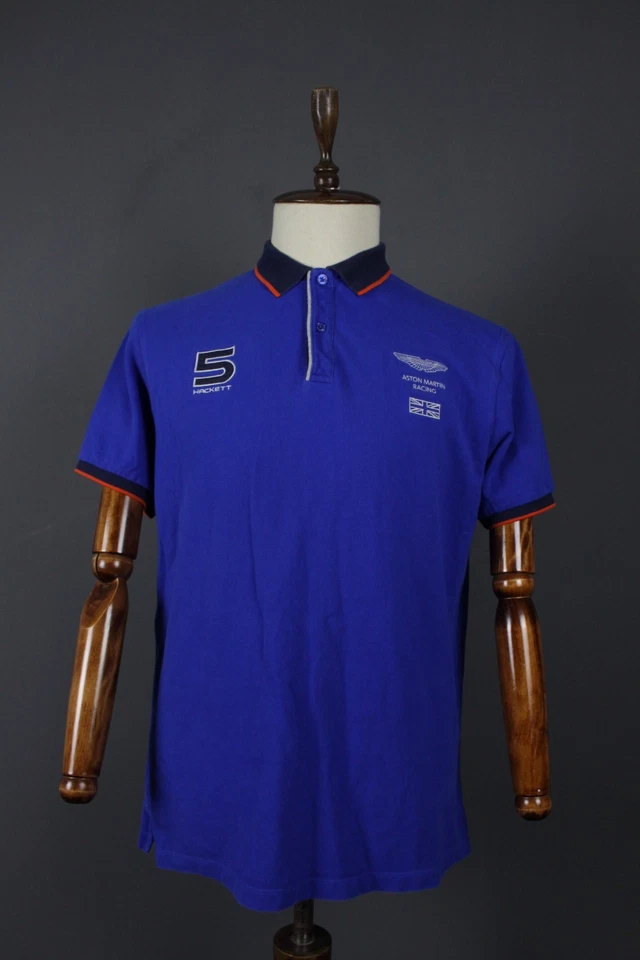 Camisa Polo Hackett London Azul Algodón Cuello Manga Corta Talla XL Foto 1 de 4