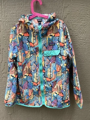 Patagonia Girls XL/ 14 Baggies Wind  Rain Jacket Colorful Nylon Hooded Light - Image 1 of 4