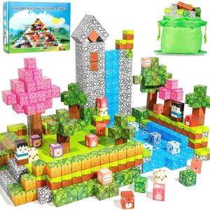 Blocchi Magnetici 128Pcs Blocchi Magnetici da Costruzione, Giocattoli per Bambini per Ragazzi e Ragazze... - Foto 1 di 7