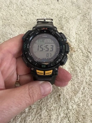 Casio Pro Trek PAG-240 Pathfinder Triple Sensor Solar Watch w/Compass Working - Image 1 of 4
