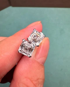 3.00Ct Asscher Cut Lab Grown IGI Certified Diamond Wedding Ring 14K White Gold - Picture 1 of 5