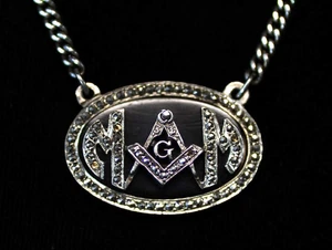 Vintage Swank 1865995 Sterling Silver Masonic Shriners Chain & Signet Tie Clip - Picture 1 of 6