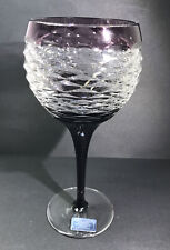 Godinger Crystal Legends Amethyst Cut To Clear Wine Glass 24% Lead Crystal Vtg