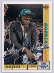 1991-92 Upper Deck #2, LARRY JOHNSON RC Autograph, Hornets, UNLV - Picture 1 of 2