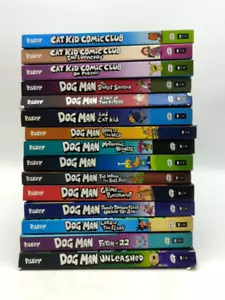 Dav Pilkey Hardcover Bundle Dogman Cat Kid Bundle: 12x Dog Man 3x Cat Kid Gra… - Picture 1 of 5