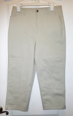 Faded Glory Stretch Tan Beige Cropped Pants Size 10 inseam 22" - Image 1 of 4