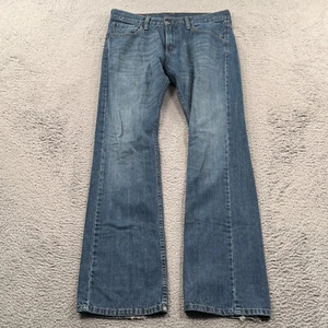 Levis 527 Bootcut Jeans Mens 32x34 Blue Faded Denim Cowboy Flared Whiskers - Picture 1 of 14