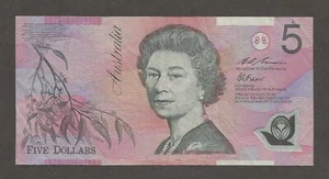 Australien 5 Dollars N.D. (1995); ss; P-51b; Parliament House, QEII; wenige Zeilen - Bild 1 von 2