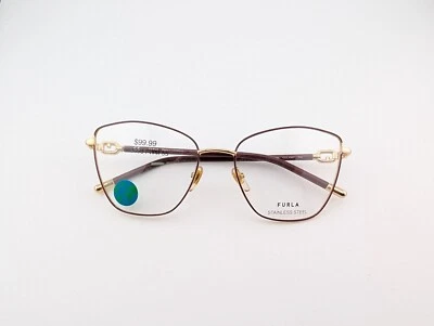 Gafas Furla, solo monturas, Camboya, VFU666K 0307, 55-17-135, ribete dorado/rojo Foto 1 de 4