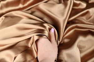 Bronze Satin Charmeuse Fabric By The Yard 323 - Picture 1 of 17