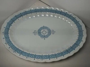 Metlox Vernon Ware Vintage Blue Color Made in California Oval plate 10.5"x13.5" - Picture 1 of 7