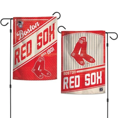 BOSTON RED SOX COOPERSTOWN STYLE 2 SIDED GARDEN FLAG 12"X18" YARD BANNER - Image 1 of 1