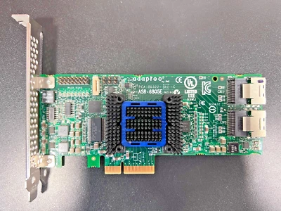 Adaptec ASR-6805E PCIe SATA/SAS 6Gbs Raid Controller Card - Image 1 of 2