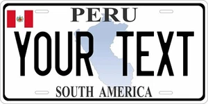Peru Map License Plate Personalized Car Bike Motorcycle - Picture 1 of 9