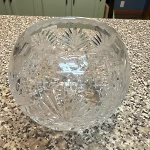 Elegante Vintage Kristall Klar Vase Schale Diamant/Fächer Muster Kerzenhalter Dekor - Bild 1 von 9