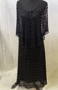 Lillie Rubin Heiser-Egan Outfit Vintage gehäkelt schwarz Gr. M - Bild 1 von 12