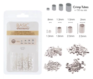 Beadsmith Silver Plated Crimp Tubes Variety Pack, 4 Sizes (600 PCS) - Picture 1 of 2