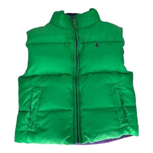 Polo Ralph Lauren toddler boys Down Puffer Vest Reversible Green/Purple Size 6 - Picture 1 of 5