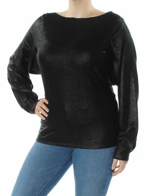 Top Gris o Negro Brillo Manga Dolman Cuello Barco Ralph Lauren Talla L Foto 1 de 4