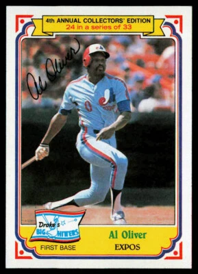 Topps Drake's Big Hitters #24 1984 Al Oliver casi nuevo o mejor Foto 1 de 2