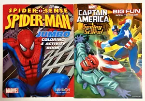 SPIDERMAN Jumbo Mal- & Aktivitätsbuch - CAPTAIN AMERICA Großes lustiges Buch zum Ausmalen - Bild 1 von 1