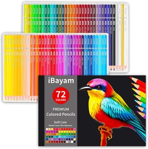 Ibayam 72 Count Colored Pencils for Adult Coloring Books - Soft Core Sketching D - Picture 1 of 12