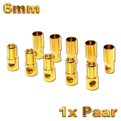 1 par 2 piezas 6mm 6.0mm oro enchufe hembra enchufe motor ESC Lipo CAR - Imagen 1 de 2