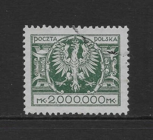 POLONIA SCOTT 214 USATO VF - 1924 2mil m VERDE SCURO - BRACCIA DI POLONIA - Foto 1 di 2