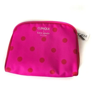 Kate Spade x Clinique Make up / Kulturtasche Neu mit Etikett rosa rote Punkte - Bild 1 von 6