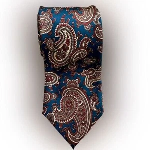 Kenneth Roberts 100% Italian Silk Paisley Necktie Tie Vintage Made in Italy - Picture 1 of 4