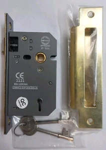 Eclipse 5 Lever Polished Brass Face Mortice Sashlock -2.5" / 63mm - Picture 1 of 2