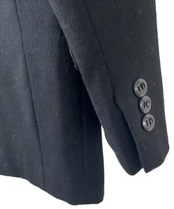 VTG 50s Black Wool Hopsack Sport Coat Sz 40 Ivy Trad Blazer Hollywood - Picture 1 of 22