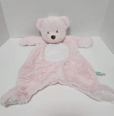 Manta de seguridad de felpa Douglas Baby rosa blanco a lunares oso juguete suave encantador Foto 1 de 4