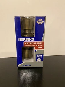 Brinks 2701-109 Bell Style Keyed Entry Door Knob Antique Brass, New - Picture 1 of 4