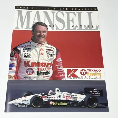 1994 Nigel Mansell Indy Car Cart Profile Car Fact Sheet PPG Schedule Souvenir - Image 1 of 4