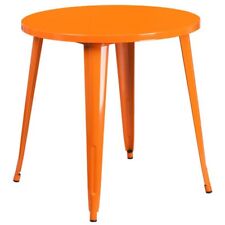 Flash Furniture Round Metal Patio Dining Table in Orange