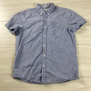 American Eagle Seriously Soft Shirt Medium Blue Striped Button Down Textured - Picture 1 of 10