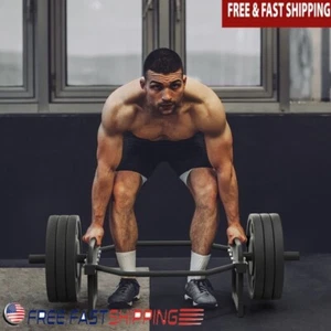 Space-Saving Design Hex Trap Bar Steel 25mm Thick Black 19.84lb Muscle Training - Picture 1 of 9