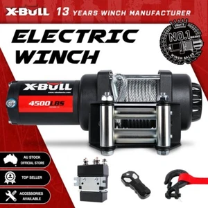 X-BULL 12V Electric Winch 4500LBS Steel Cable Wireless Remote Boat ATV Winch 4WD - Picture 1 of 12