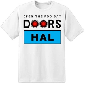 HAL 9000 "Pod Bay Doors" Mens T Shirt 2001 Space Odyssey - Picture 1 of 2