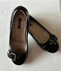 ECCO black patent leather flats shoes Size 37 US size 6-6.5