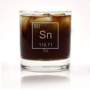 Engraved Tin 10th Anniversary Periodic Table of Elements Glass - Picture 1 of 1