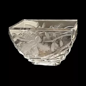 FTDA 1989 24+% LEAD CRYSTAL VASE CANDY DISH LEAVES DECORATIVE COLLECTIBLE - Picture 1 of 11