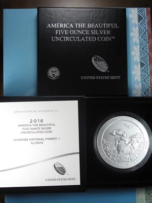 2016-P SPECIMEN SHAWNEE 5 Oz. SILVER QUARTER ORIGINAL U.S.MINT BOX & COA (16AJ) - Image 1 of 4