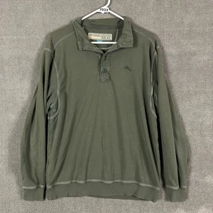 Tommy Bahama Relax Sweatshirt Herren Medium Grün Henley Pullover Marlin Logo - Bild 1 von 14